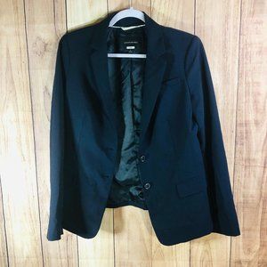 Banana Republic Two Button Vented Lined Wool Blend Blazer Navy Women's Size 8